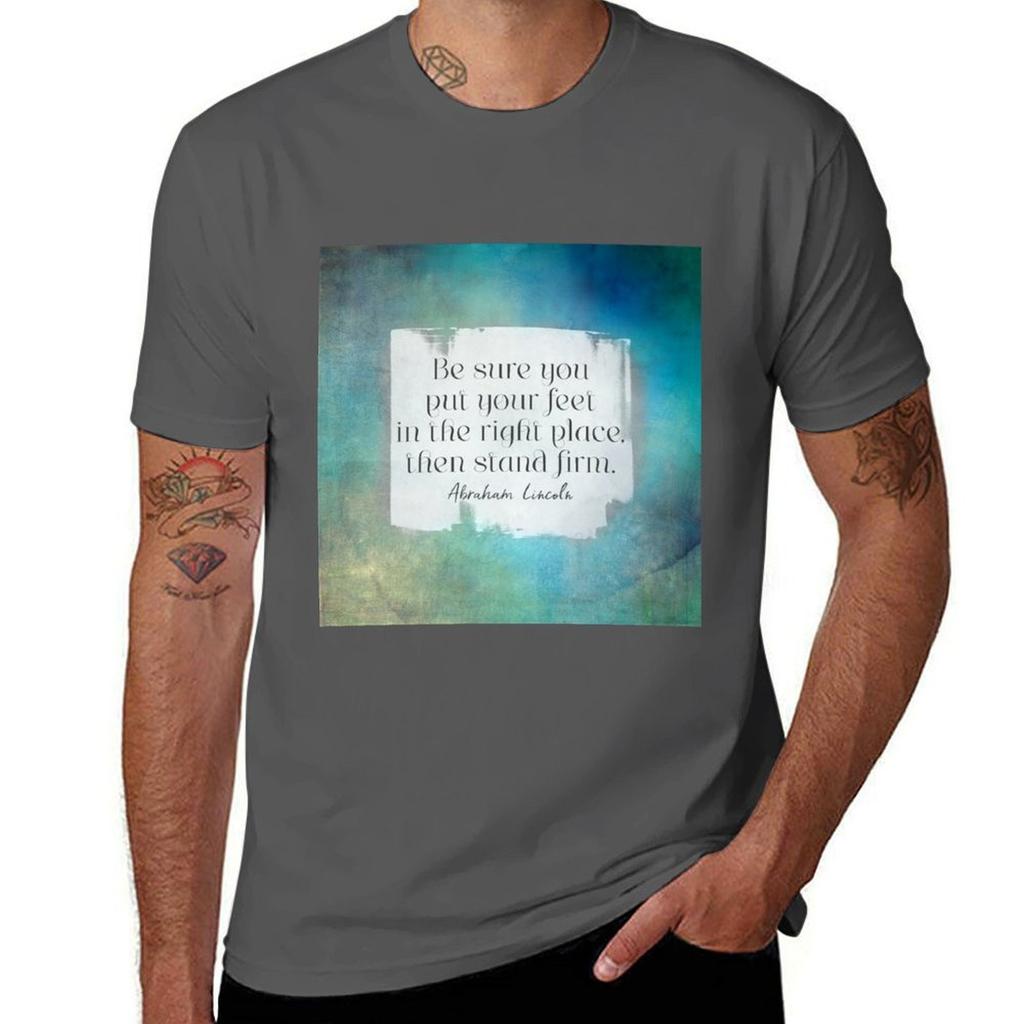 Stand Firm Abraham Lincoln Motivational Quote Tshirt Retro Graphic Print Tshirt
