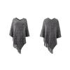 Women Loose V Neck Knitwear Sweater Bat Sleeve Cardigan Autumn Winter Cross Border Print Cloak