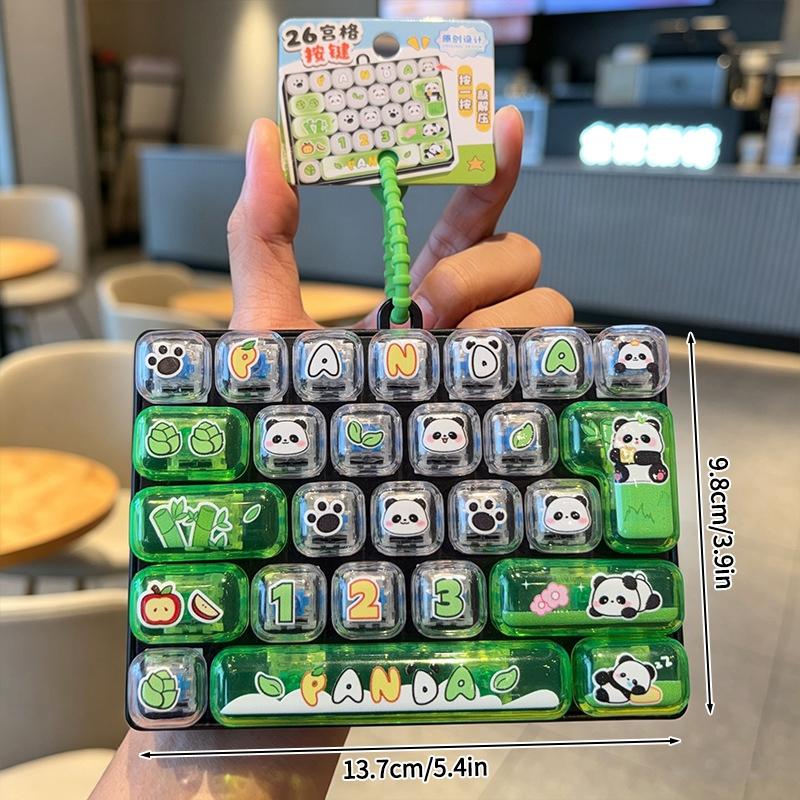 26-Gitter Tastatur Klicker Schlüsselanhänger Cartoon Spaß Stressabbau Tastatur Schlüsselanhänger Transparenter Tastatur Aufhänger Anhänger Zubehör