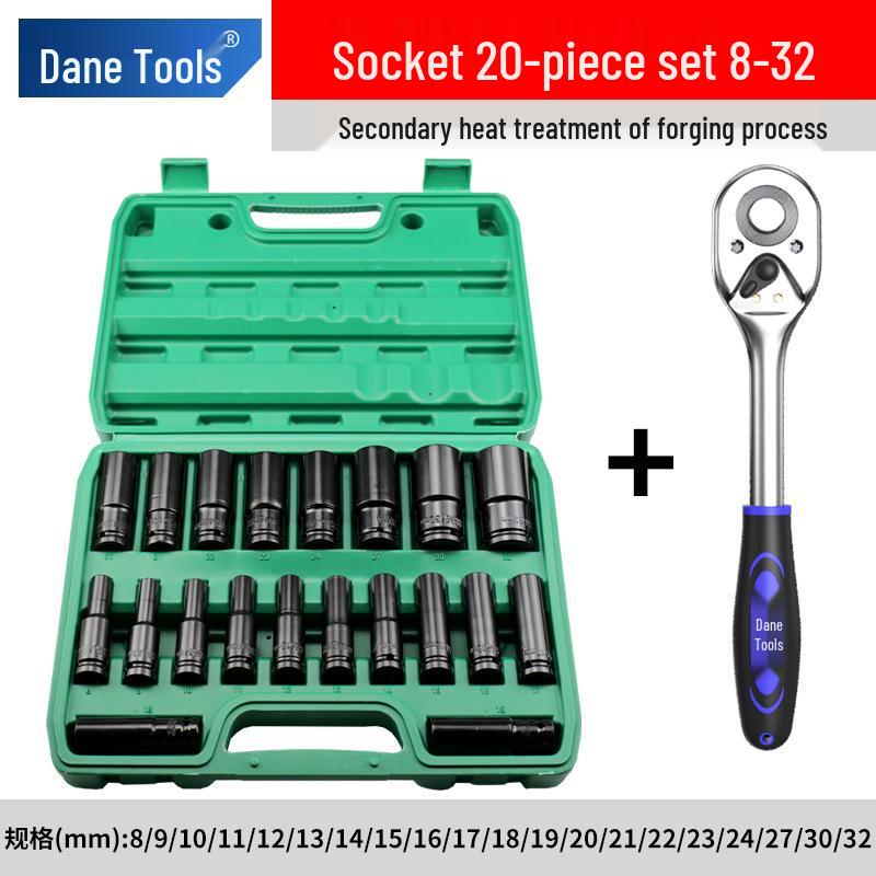 Royal Electric Wrench & Socket Set: Air Impact Wrench, Hex Socket, Hand Drill, Air Screwdriver, Auto Repair (8-32)