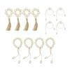 4Pcs Natural Wooden Bead Napkin Rings for Weddings Home Decor