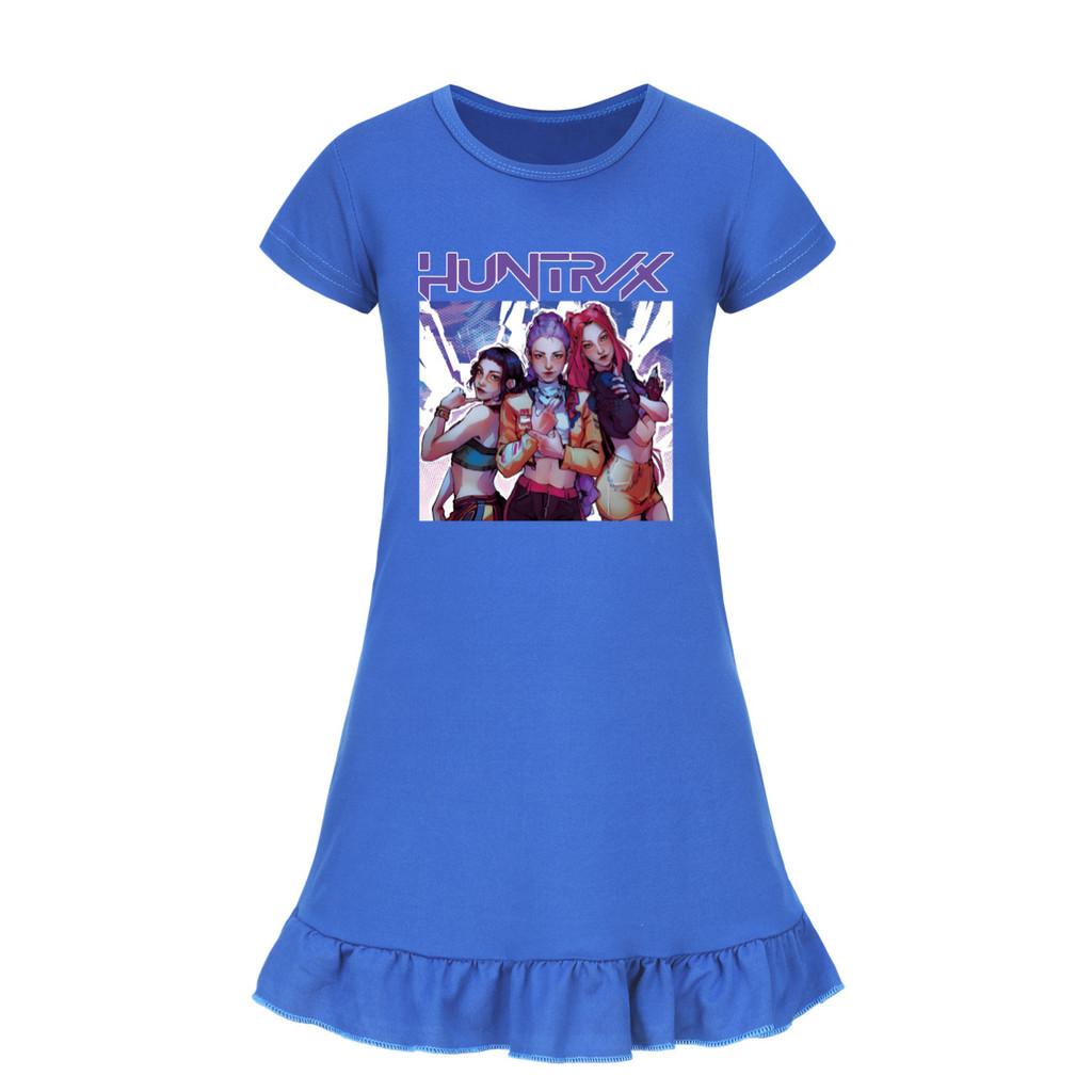 4804 Kids Girls Mira Zoey Rumi Printed Ruffle Short Sleeves Casual Dress