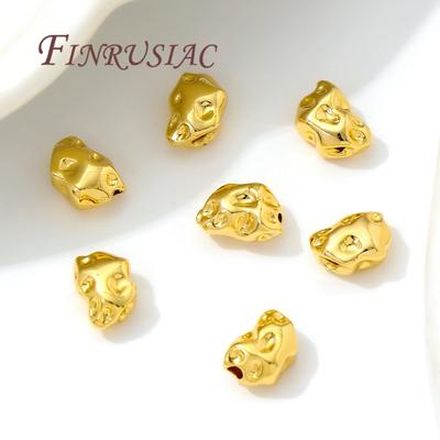 18K Echtgold Plated 6mm*8mm Unregelmäßige Perlen Abstandshalter Trenner Für Armbänder Zubehör DIY Schmuckherstellung Zubehör