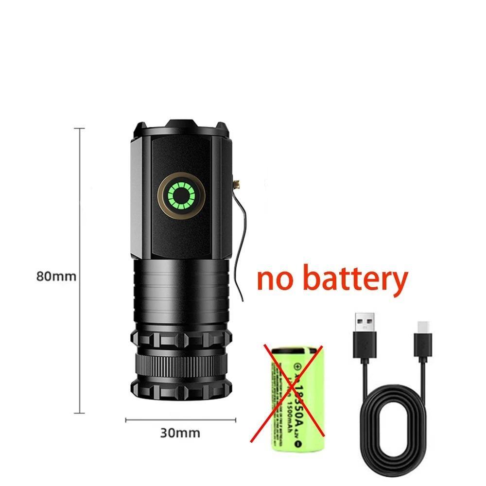 40W High Power 3 LED Mini LED Flashlight  Portable EDC Torch TYPE-C Rechargeable IP68 Camping Lantern with Tail Magnet