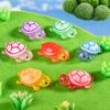 24 Pcs Mini Turtle Figurines Glow-in-the-dark Luminous Resin Turtle Ornaments DIY Craft Moss Micro-landscape Turtles For Garden