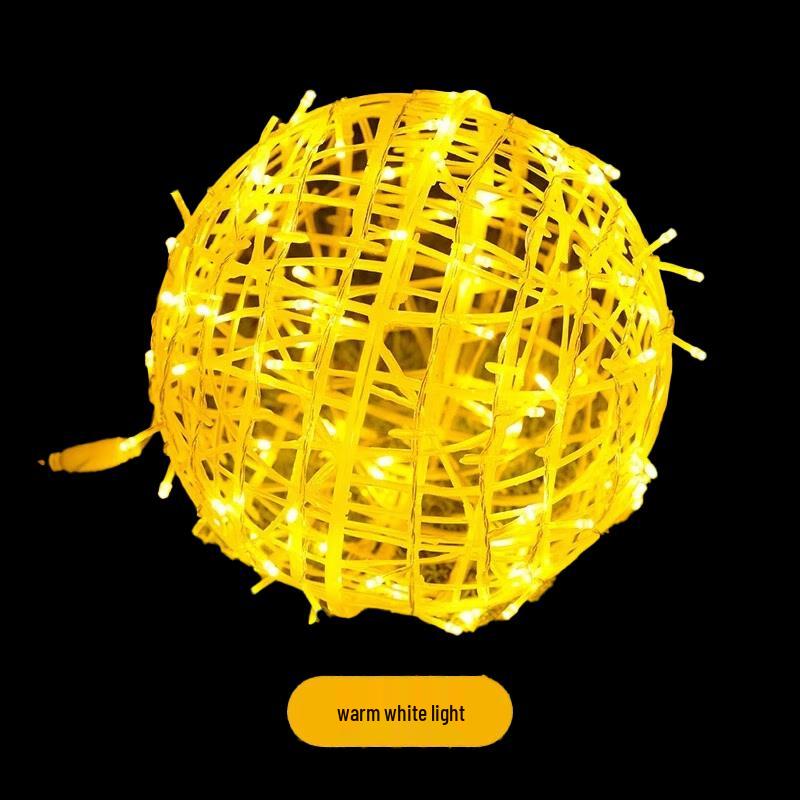 GONGET Outdoor Rattan Ball Hanging Tree Light
