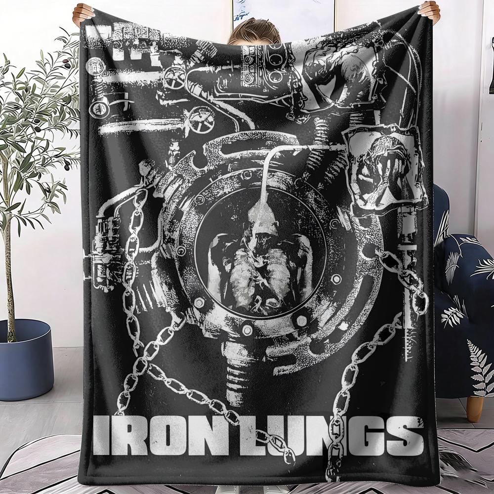 I-Iron L-Lung Throw Soft Flannel Throw Summer AC Blanket Lightweight Cool Nap Blanket for Sofa Bed Couch Travel 75X95CM