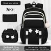 3pecs/set Pentagram School Bags for Junior High School Girls Large Capacity Cute Patchwork Backpack with Pencil Case Lunch Box