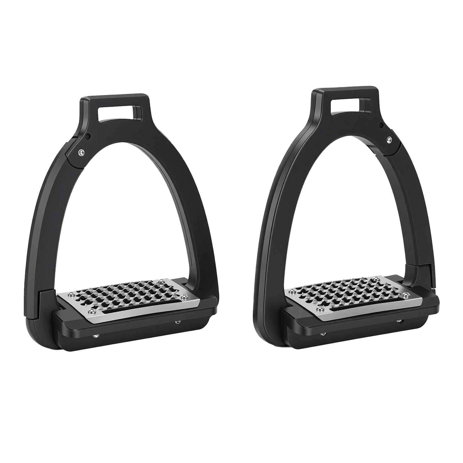 

1 Pair Horse Stirrups Alloy Side Opening Safety Stirrup with Anti Slip Pads for Training Practice