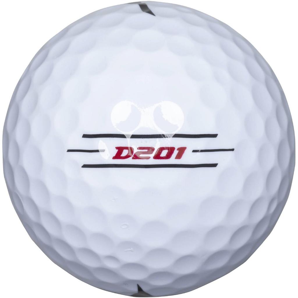 Mizuno D201 Hvide Golfbolde 12 Distance Velegnet til Hovedhastigheder på og Blød 5NJBD220 (1 dusin, bolde) - Type, 35m/s Over, Følelse, 2-delt
