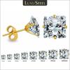 LUXUSTEEL 10 Paar 316L Edelstahl Verschiedene Farben Runde/Eckige Form Brillante Zirkonia Steckerohrringe Sets Schmuck