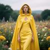 Themed Party Cloak With Adjustable Neck Tied Detail, Lightweight Wizard Hooded Cape For Indoor Outdoor Event