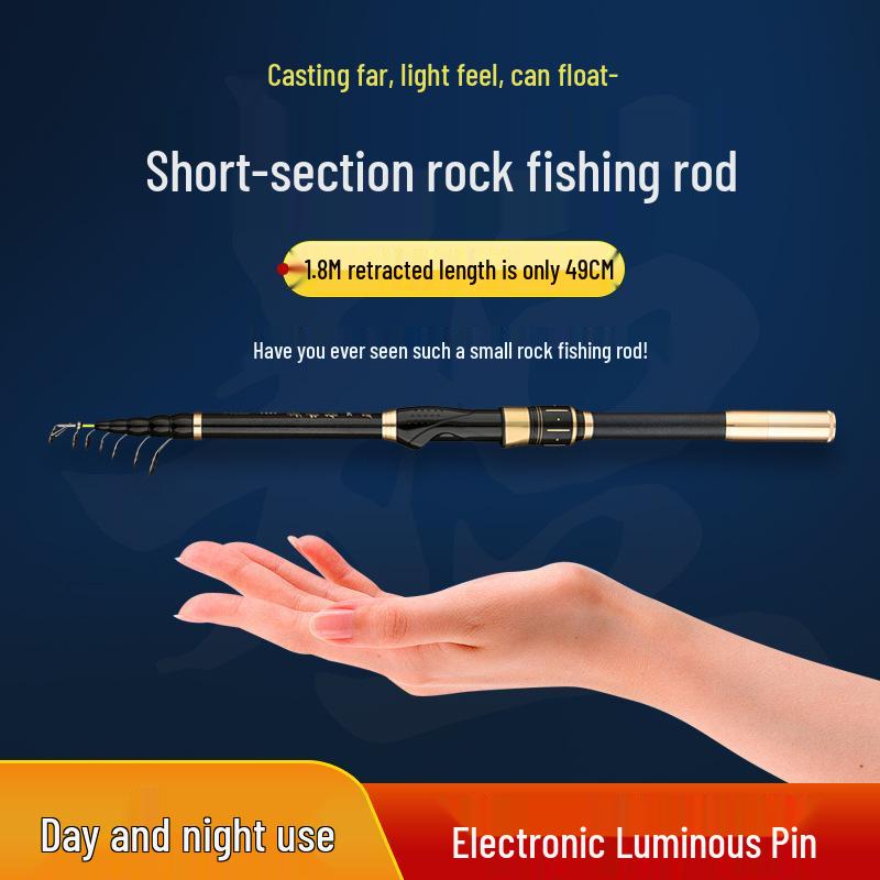 Fulaide Carbon Fiber Mini Rock Fishing Rod for Shore Casting with Sliding Float
