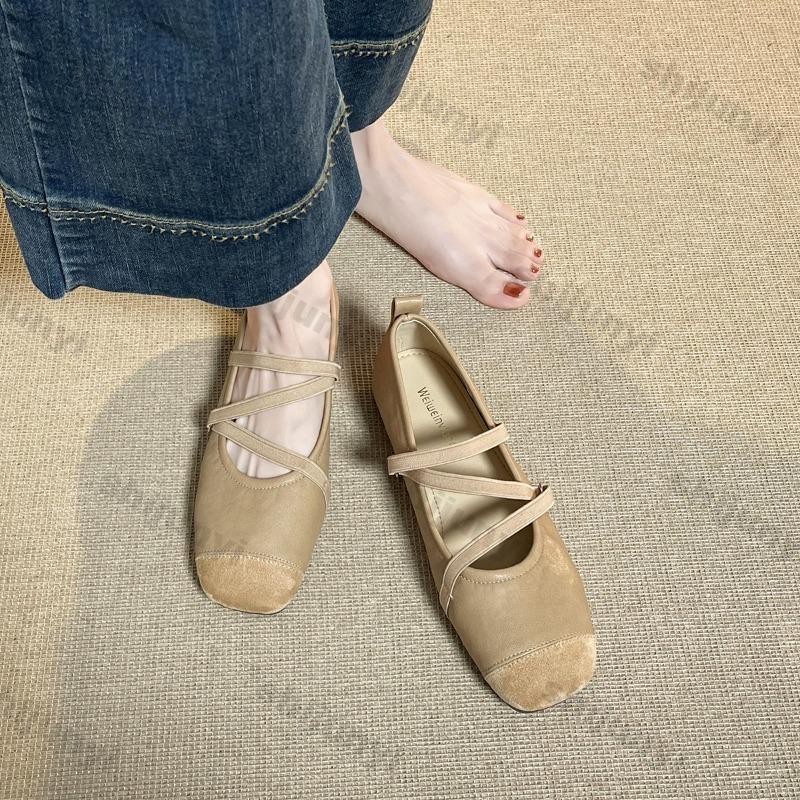 Fashion Large Size Women's Shoes 2025 Summer New Fashion Luxury Breathable Slip on Flats Lightweight Comfortable Soft Sole Ballet Shoes