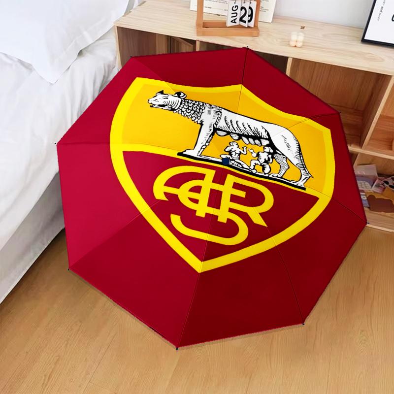 1PC Rome Wolf Football club Printed Umbrella Folding umbrella, automatic umbrella 8-Frame for Travel, camping Fan gifts Christmas Gifts