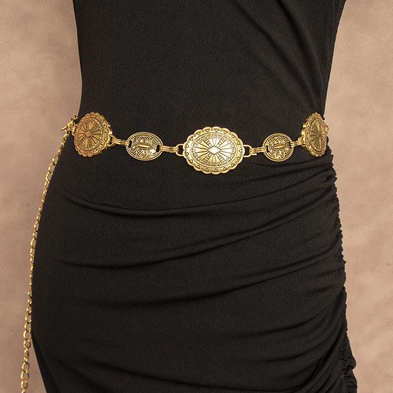 High-End Western-Style Metal Waist & Body Chain for Women