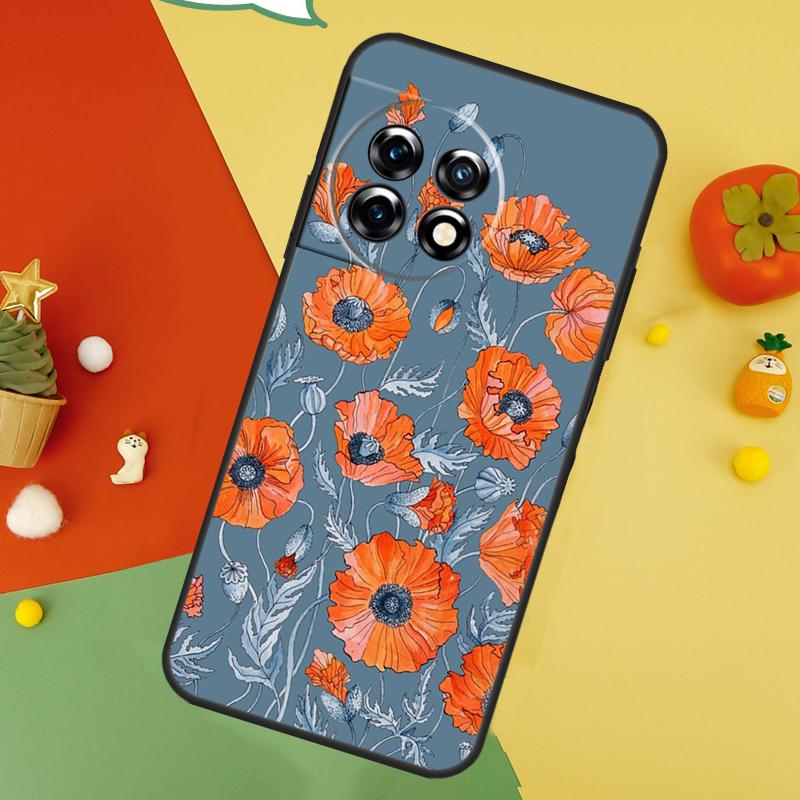 Flower Plant Art Case For OnePlus Nord 5 CE 2 3 4 Lite N20 N30 OnePlus 15 13 12 11 10 10T 12R 13T 13R Cover