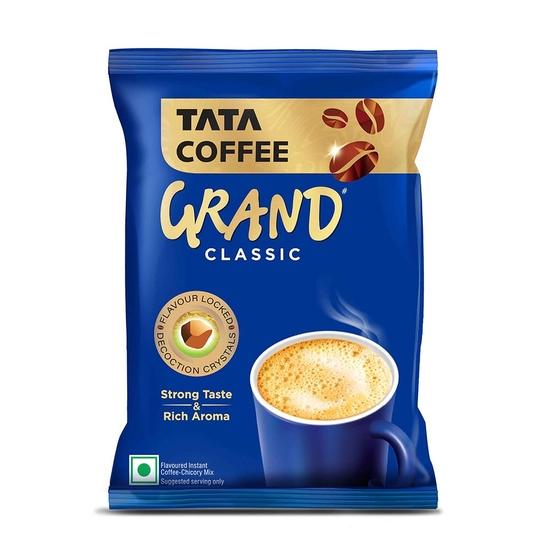 Tata Coffee Grand Classic Instant Coffee | Strong Taste & Rich Aroma | With Flavour Locked Decoction Crystals | 50g Pouch
