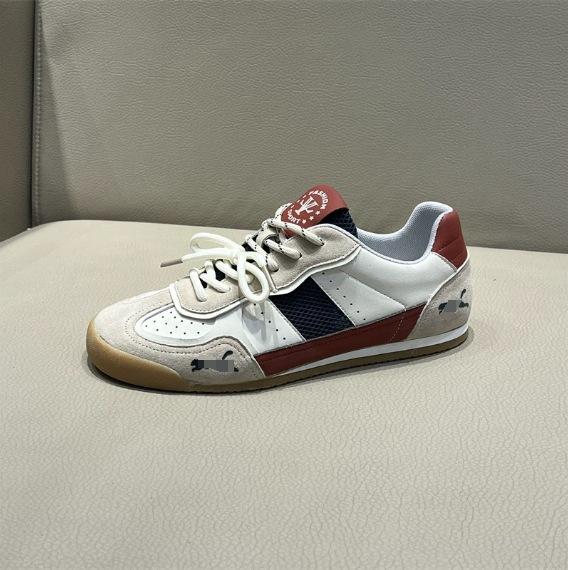 Summer new leather shoes soft baseplate shoes lace-up low-top sports and leisure bc