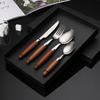 Edelstahl Steakmesser, Gabel, Löffel, Essstäbchen, Guter Holzgriff, Geschirr-Geschenk, Küchengeschirr, Komplette Sets
