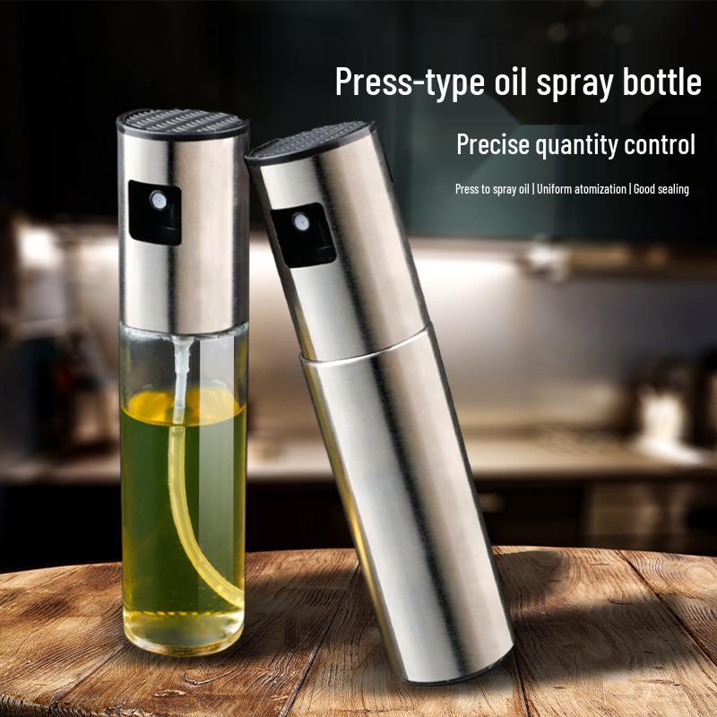 Stainless Steel Glass Oil Sprayer Bottle - Leak-Proof and Scaled for Barbecue & Olive Oil