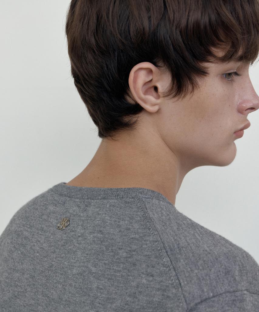 WEDNESDAY OASIS Washable Soft V-Neck Knit_Gray(Wcb6Kn104)