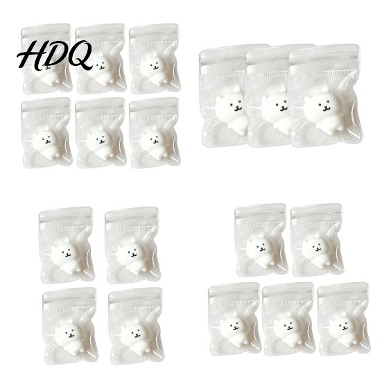Anxiety Relief Toy 3/4/5/6Pcs Mini Bear Stress Toy, Cartoon White Squeeze Slow Rebound Sensory for Kids Adults, Party Favors