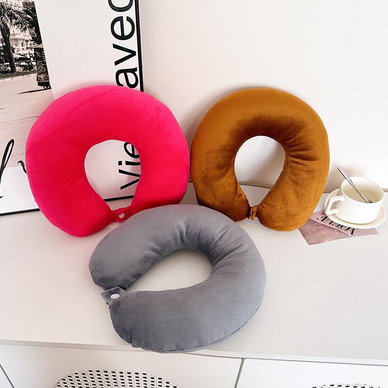 Poduszka podróżna w kształcie litery U w jednolitym kolorze, pod kark i głowę