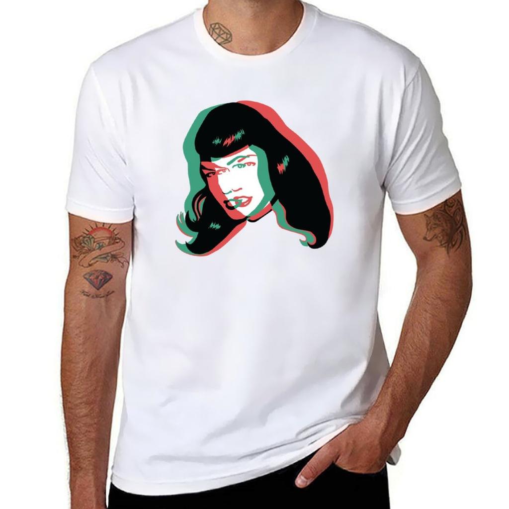 3d Bettie Page Tshirt Tops Vintage Short Sleeve Tee Unisex