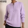 Women's Fashion Casual Fall Winter Solid Color Print Long Sleeve O-Neck Sweaters