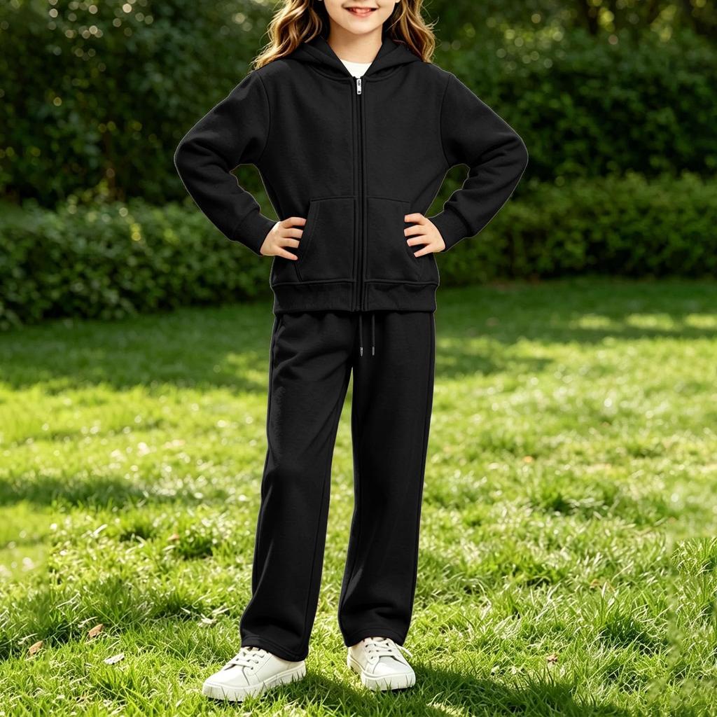 Youth Boys Girls Hooded Sweatshirt and Pants Set - Kids Sports Track Suit for Wear
