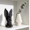 Statue d'Ange à Genoux Imprimée en 3D, Figurine de Cupidon Pleurant avec des Ailes Délicates, Ornement Compact Blanc Mat pour Bureau, Décoration d'Intérieur, Étagère,