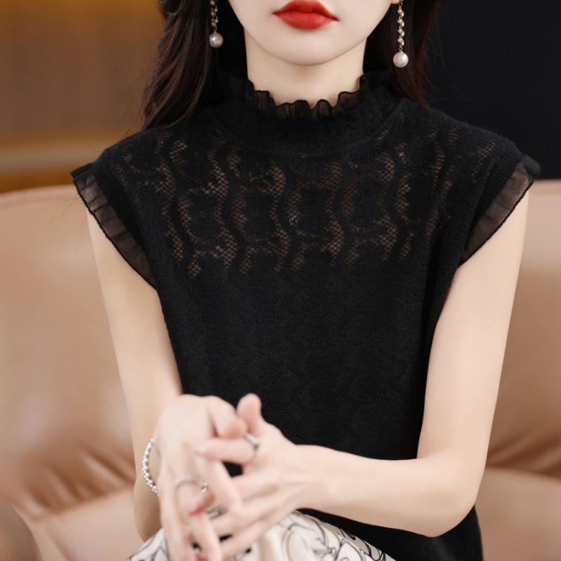White Tank Tops Women 2025 Summer Sleeveless O-Neck Black Knitted Tank Tops Camis Women Tops JJ288