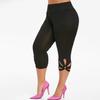 Mode Damen Leggings Übergröße Einfarbig Hohle Elastischer Bund Lässig Fitness Laufen Sport Leggings Yogahose Leggings Damen