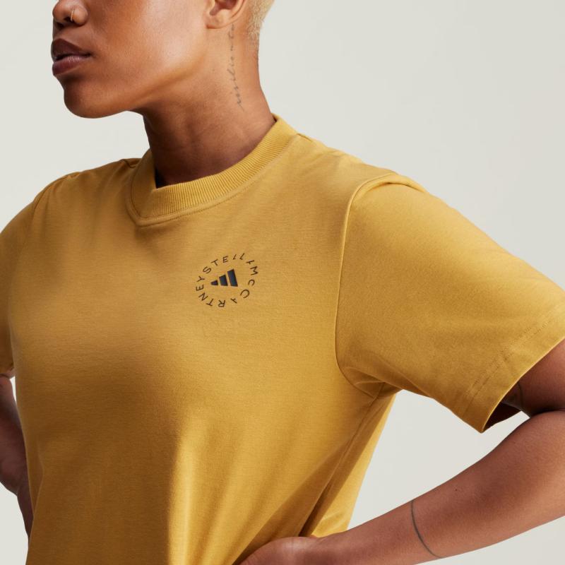 adidas True Casuals Reguläres Bequemes Sportliches Rundhals Kurzarm T-Shirt Damen Tops Dünenbraun IW9923