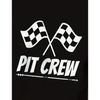 Boys Crew Neck Short Sleeve T-Shirt with Checkered Flag & PIT CREW Letter Print