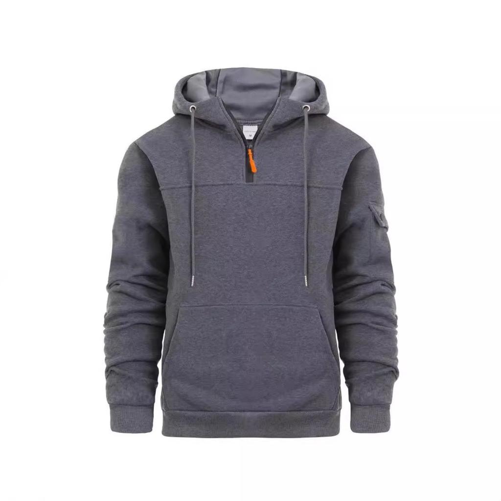 Frühlings- und Herbst Herren Lockerer Hoodie Hoodie Halbreißverschluss Pullover Herren Sport- und Freizeit-Hoodie