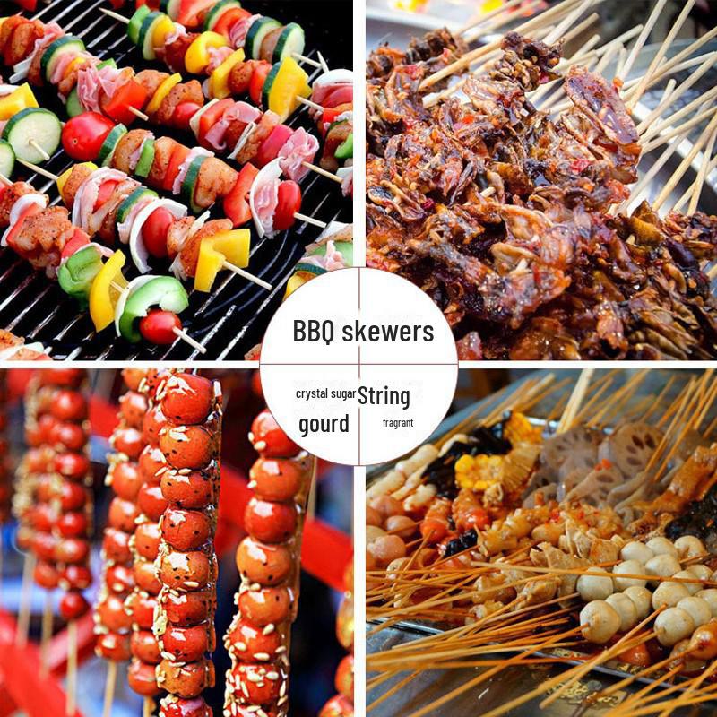 Fangcaodi 25cm Disposable Bamboo Skewers for Barbecue and Lamb