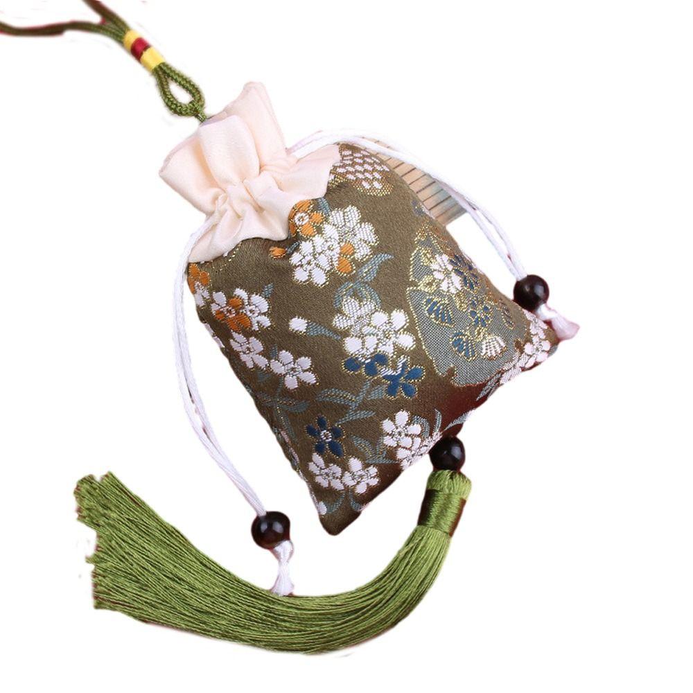 Floral Canvas Ethnic Flower Handbag Mini Coin Purse Chinese Style Sachet Bag  Bedroom Decoration