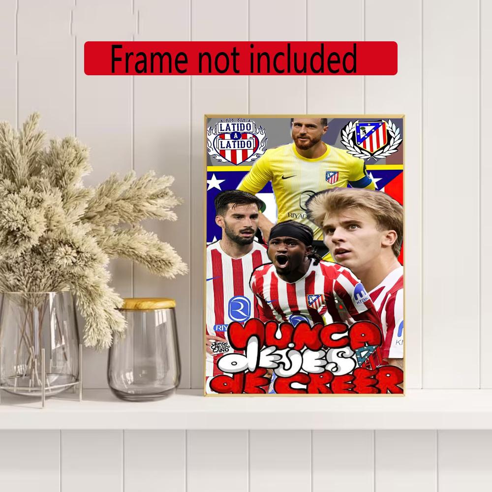 Atletico Madrid Diamond Painting Round Diamond Mosaic Rhinestones Diamond Embroidery Craft Kit Wall Decor Without Frame