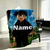 Custom Name Personalized Anime Print Blanket, Home Decor, Bedroom, Sofa, Camping, Couch, Gifts for Birthday Christmas