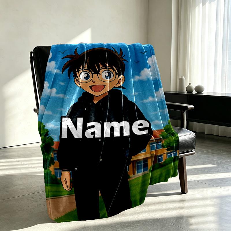 Custom Name Personalized Anime Print Blanket, Home Decor, Bedroom, Sofa, Camping, Couch, Gifts for Birthday Christmas