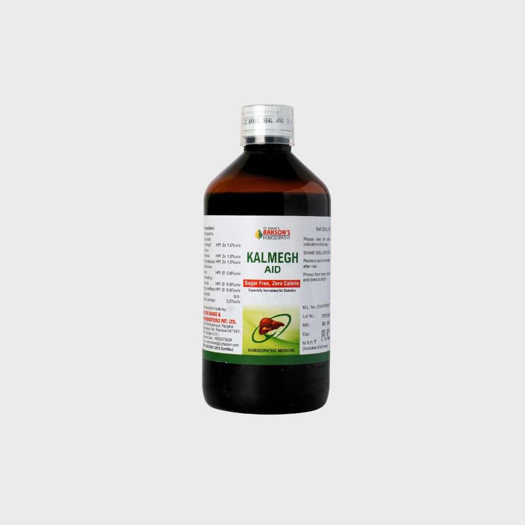 Bakson's Homoeopathy Kalmegh Aid Sugar Free Herbal Syrup Daily Wellness Support 230 ml Natural Liver Cleanse Tonic