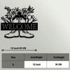 Vintage Metal Wall Art Floral Welcome Sign Durable Iron Garden Decor for Patio Yard Indoors Outdoors Easy Mount Gift