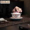 Color Enamel Flower Tea Set Complete Set Boutique Gaiwan Tea Ceremony Set Teapot And Tea Cup Set Chinese Tea Set Ornaments Gifts