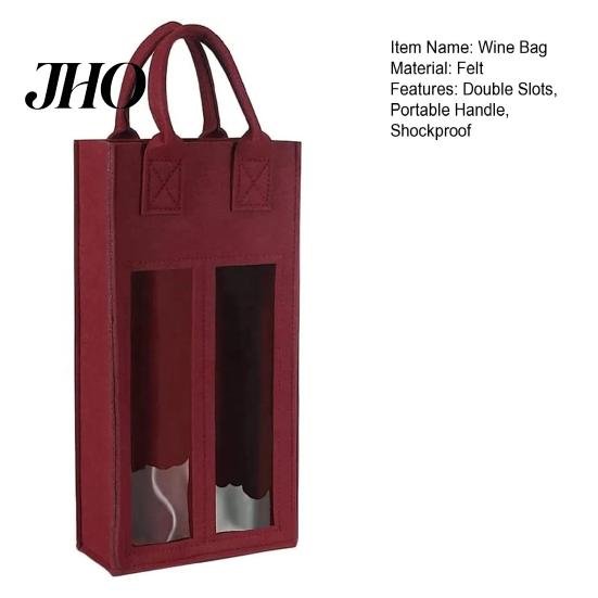 Portabottiglie da Festival Borsa Doppia con Manico Portatile Ammortizzante Resistente Borsa in Feltro Riutilizzabile per Champagne Birra Borsa Regalo Durevole