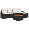 Set Divano da Giardino con Cuscini 6 pz Polyrattan Nero