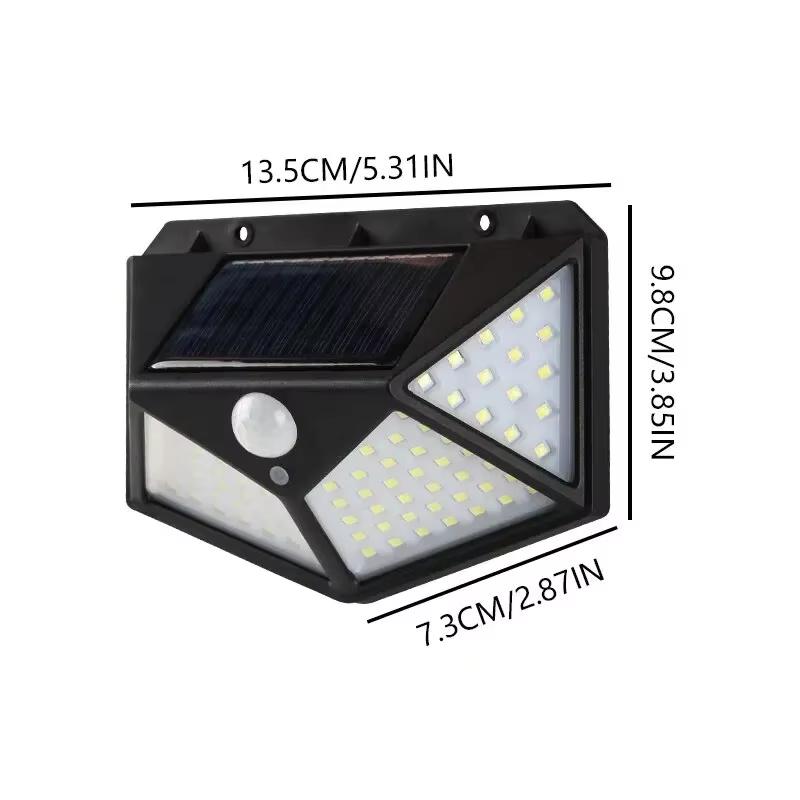 Solar Powered 100 LED Outdoor Wall Light with Motion Sensor IP65 Waterproof for Garden Railings Gazebos Decorative Lighting