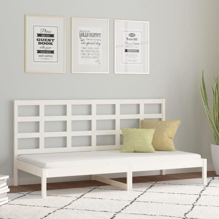 VidaXL Daybed White 90x200 Cm Solid Pine Wood 3107906
