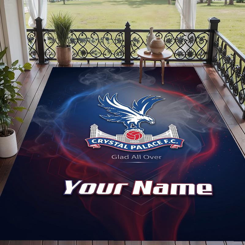 Custom Text Printed Rug Crystal Palace Non Slip Floor Carpet For Home Room Decor